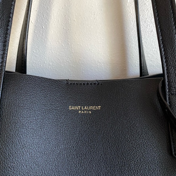 EUC YSL Saint Laurent East West Supple Leather Shopping Tote Black - Picture 4 of 14